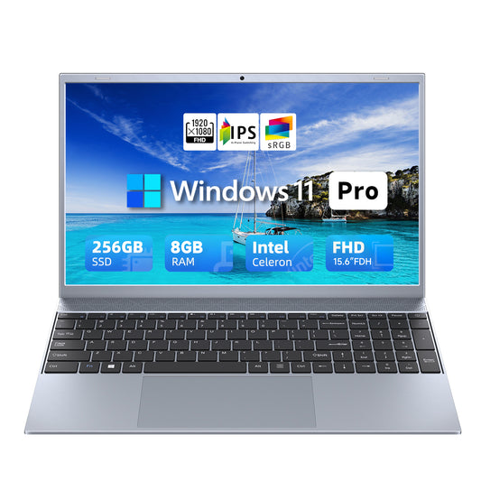 BLUEING 15.6" Laptop Computer, Windows 11 Laptop, 8GB RAM 256GB SSD, Intel Pentium Quad-Core Processor(Up to 2.64GHz), FHD 1080P IPS, Wi-Fi 5, BT5.0, Portable Notebook for Office, Students, Families BLUEING