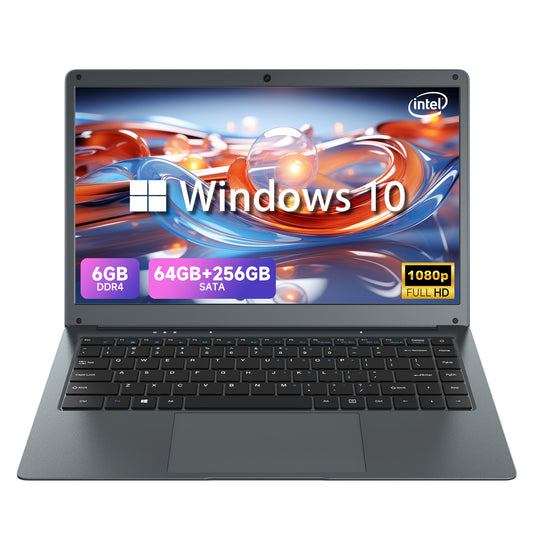 BLUEING 14" FHD Lightweight Laptop, Intel Celeron N3350 Laptop Computer, 6GB LPDDR4 RAM 320GB(64GB eMMC/256GB SSD), WI-FI 5, BT5.0, HD Camera, Windows 10 Laptop Computer for Home & Study BLUEING