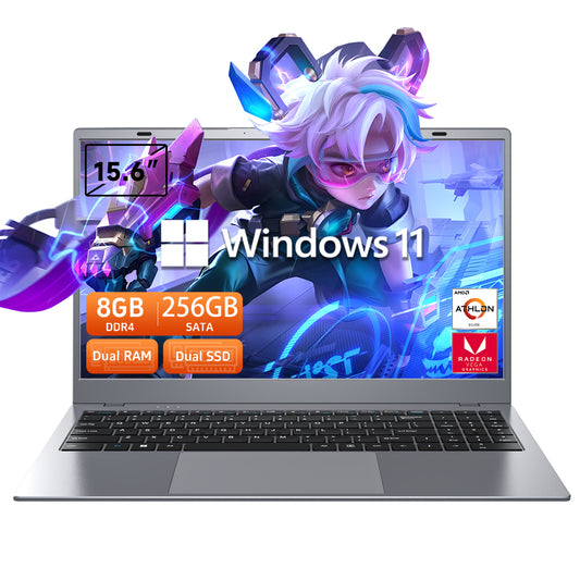 RNRUO 15.6" Windows 11 Laptop, 8GB RAM 512GB SSD, AMD 3020e Processor with 2 Cores Up to 2.6GHz, With Office 2024, 1920x1080 Display WiFi5 BT5.0 for Student, Home Office,