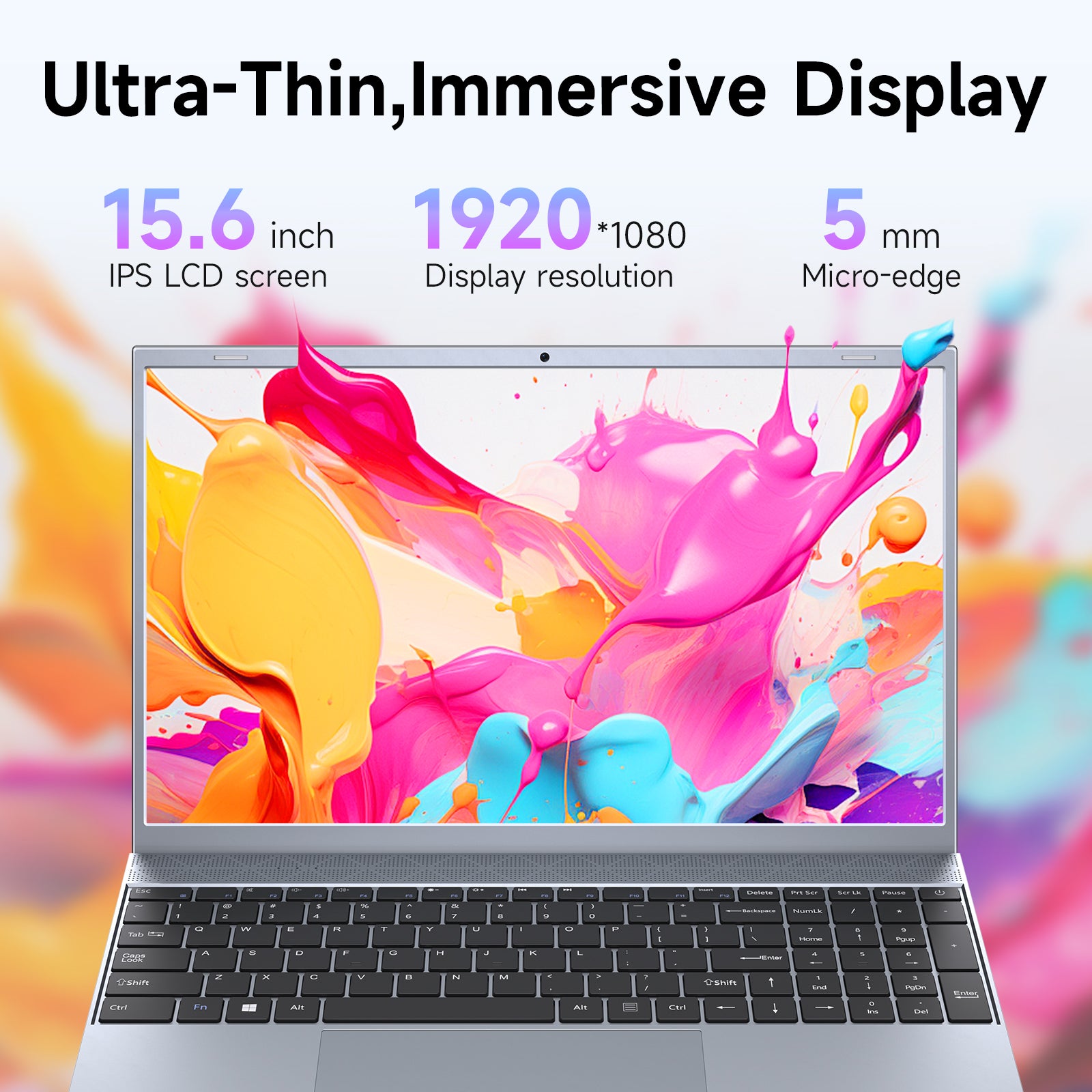 BLUEING 15.6" Laptop Computer, Windows 11 Laptop, 8GB RAM 512GB SSD, Intel Pentium Quad-Core Processor(Up to 2.64GHz), FHD 1080P IPS, Wi-Fi 5, BT5.0, Portable Notebook for Office, Students, Families BLUEING
