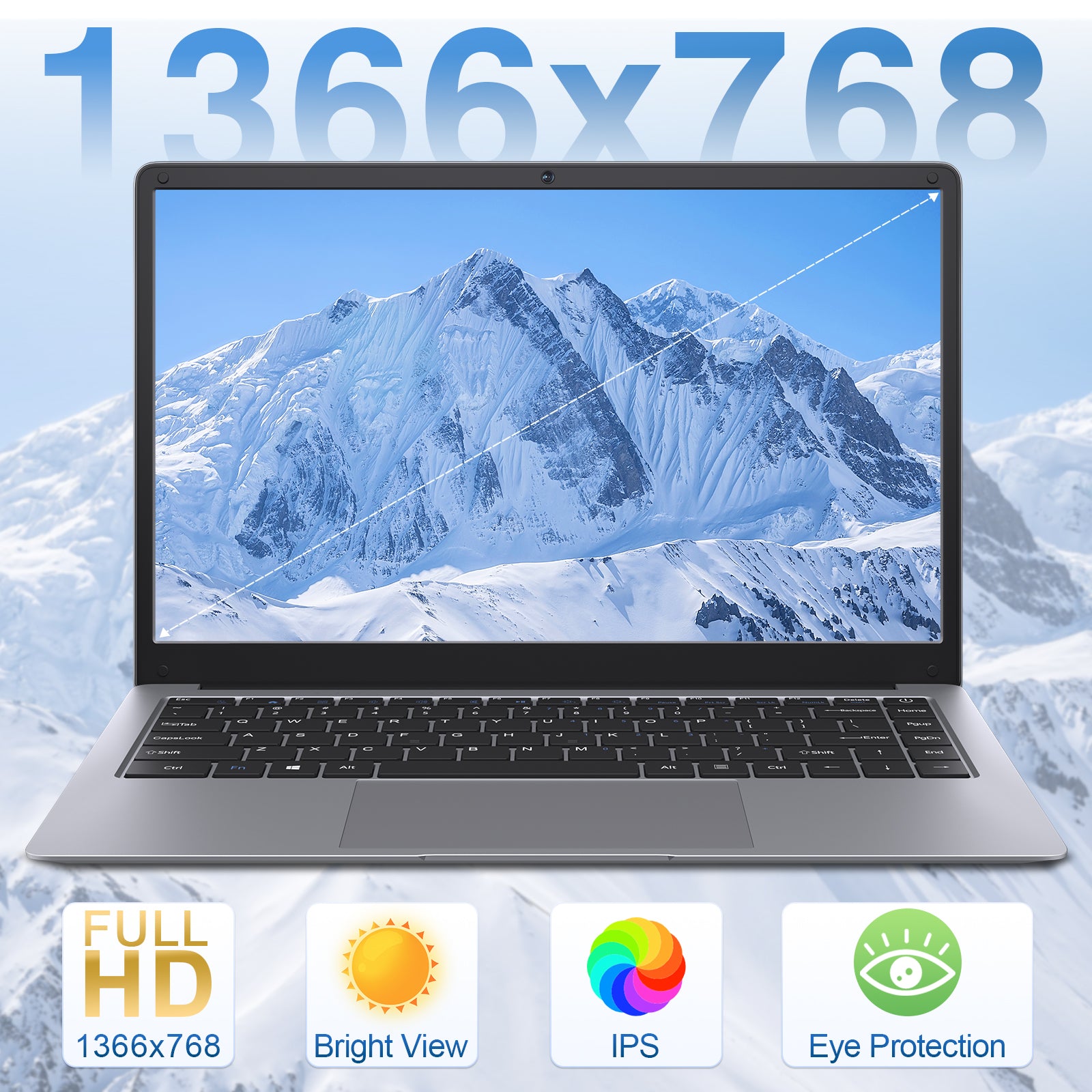 BLUEING 14" FHD Lightweight Laptop, Intel Celeron N3350 Laptop Computer, 6GB LPDDR4 RAM 320GB(64GB eMMC/256GB SSD), WI-FI 5, BT5.0, HD Camera, Windows 10 Laptop Computer for Home & Study BLUEING