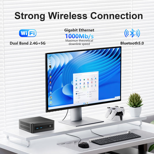 RNRUO Mini PC, 32GB DDR5 RAM 1TB SSD, AMD Ryzen7 6800H With 8 Cores up to 4.7GHz, Windows 11 Pro Desktop Mini Computers, WiFi 6 BT5.3, Dual 4K Display Output