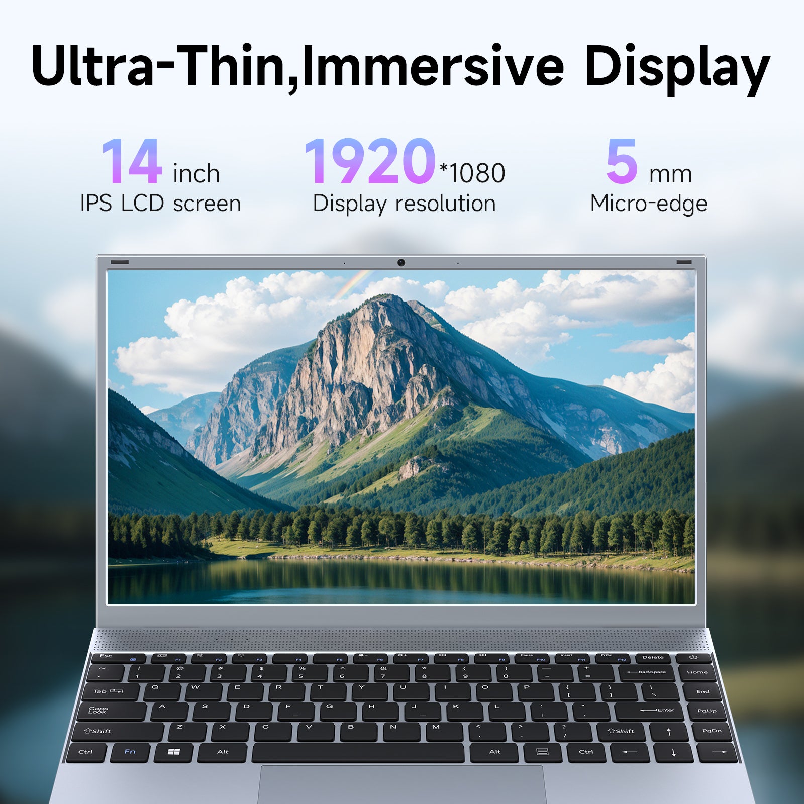 BLUEING 14.1" Laptop Computer, Windows 11 Laptop, 8GB RAM 256GB SSD, Intel Pentium Quad-Core Processor(Up to 2.64GHz), FHD 1080P IPS, Wi-Fi 5, BT5.0, Portable Notebook for Office, Students, Families BLUEING