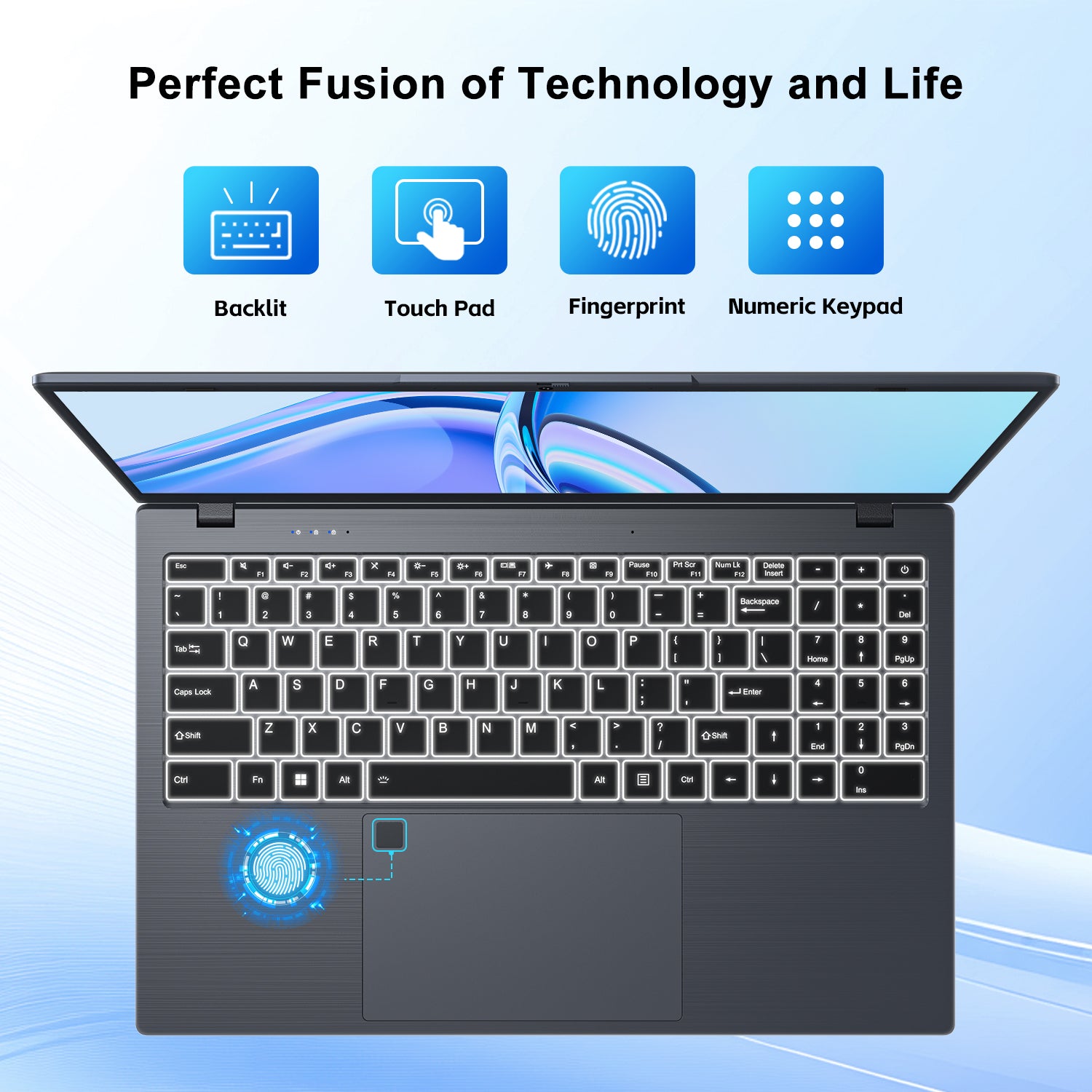 BLUEING 15.6" Laptop Computer, 16GB LPDDR4 RAM 512GB SSD, Intel UHD Graphics, Intel Celeron N5095, 1080P FHD IPS Display, Fingerprint, Backlit KB, Wi-Fi 5, BT5.0, Windows 11 Laptop for Business Office BLUEING