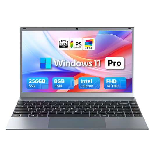 BLUEING 14.1" Laptop Computer, Windows 11 Laptop, 8GB RAM 256GB SSD, Intel Pentium Quad-Core Processor(Up to 2.64GHz), FHD 1080P IPS, Wi-Fi 5, BT5.0, Portable Notebook for Office, Students, Families BLUEING